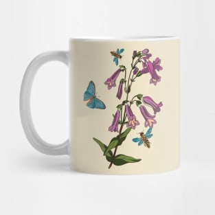 botanical illustration of the bell, butterfly and wasp plants Mug